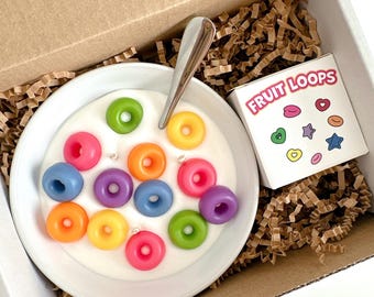Cereal Bowl Soy Candle | Fruit Loops Soy Wax