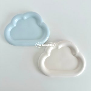 Jesmonite Cloud Tray | Glossy Jewelry Tray | Cute Table Decor | Water Resistant Tray