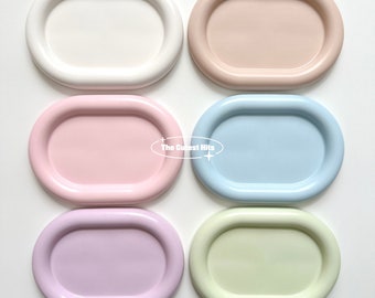 Jesmonite Oval Tray | Glossy Trinket Tray | Candle Holder | Toxin-Free Tray | Water Resistant Tray