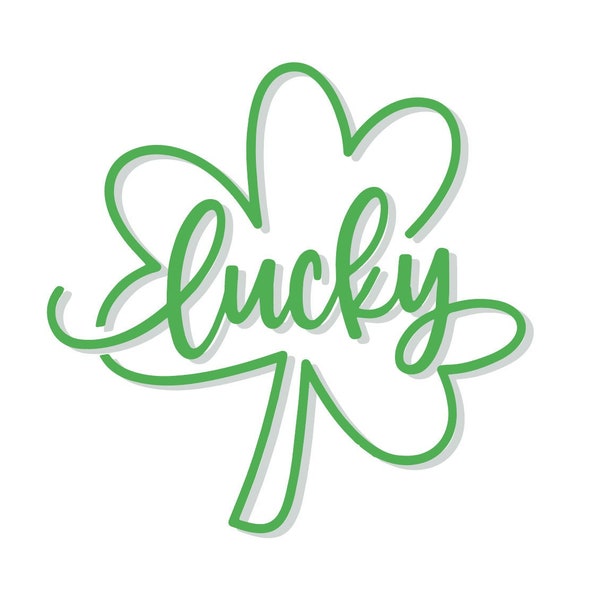 Lucky  Clover SVG file for cricut / Lucky 3 Leaf Clover / St Patrick's Day Clover /  St Patrick's Day svg / Png / Pdf / Ai / Eps