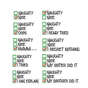 Naught Nice Ho provato SVG per cricut/Naught Nice Oops SVG per cricut/ Naught Nice non mi pento di niente SVG