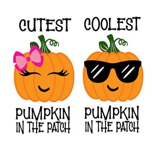 Coolest Pumpkin in the Patch svg file / cutest pumpkin in the patch svg / halloween svg / kids halloween svg /  svg for cricut
