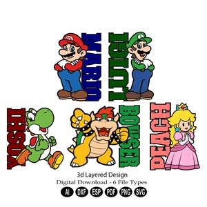 Download digitale a strati 3D/SVG a strati tagliato al laser/File SVG a strati/DXF a strati 3D/File DXF a strati 3D/Cartone animato a strati/Videogioco a strati