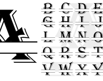 Split Letter Monogram SVG File for Cricut and Silhouette