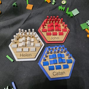 Organizador de piezas de jugador de tablero de juego Catan personalizado, kit organizador de expansión Catan, juego organizador de tablero de juego, organizador de tablero de juego personalizado