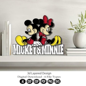 Download digitale di design a strati 3D/SVG a strati tagliato al laser/File per macchina da taglio/SVG di topo carino a strati 3D/File DXF a strati 3D/Mouse a strati/