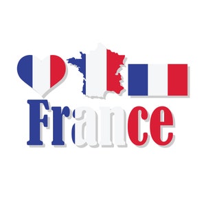 Frankreich Flagge SVG für Cricut / Frankreich Herz SVG für Cricut / Frankreich Karte SVG für Cricut / png / ai / eps / pdf