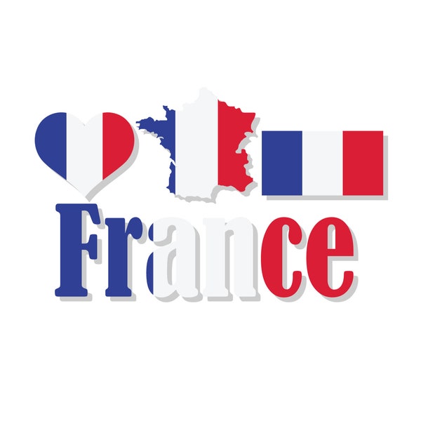 France Flag SVG for Cricut / France Heart SVG for Cricut / France Map SVG for Cricut / png / ai / eps / pdf