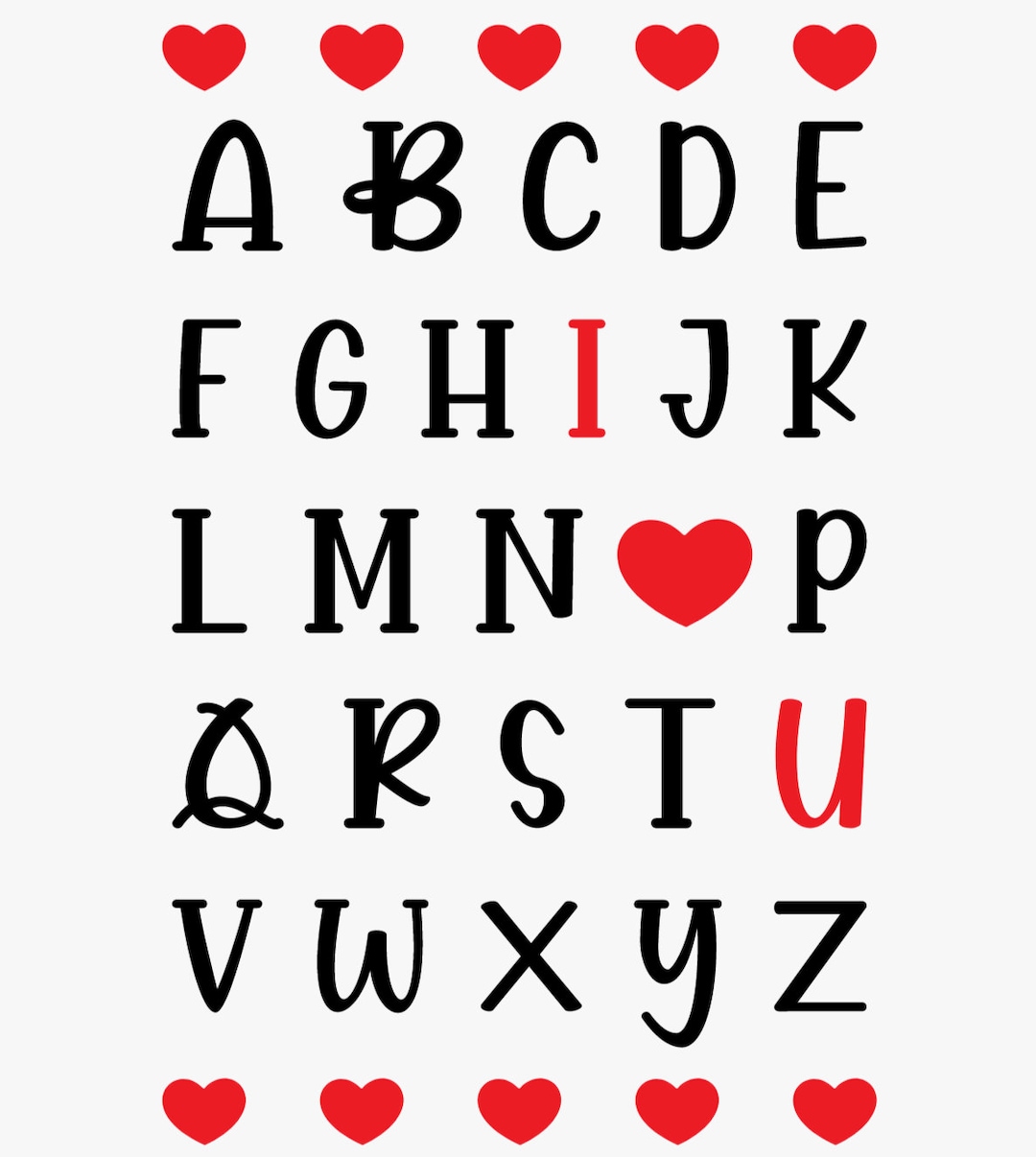 ABC I Love You Svg File for Cricut / Valentines Day Svg File / - Etsy