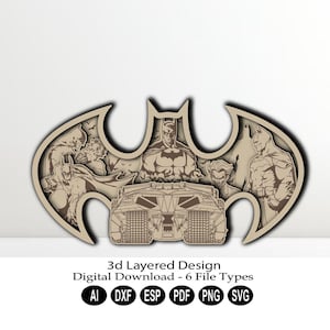 Layered Laser Cut Digitaler Download / 6-Schicht Laser Cut-Datei / Multi Layer Laser Cut Datei / Laser Cut und Engrave Digital File/3d Layered svg