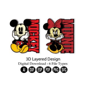 3D レイヤー レーザー カット マウス デジタル ダウンロード/レーザー カット レイヤー svg/レーザー カット ファイル/3D レイヤー svg/3D レイヤー DXF /3D レイヤー マウス svg