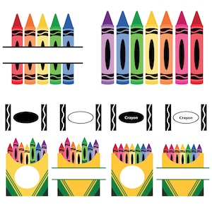 Crayon SVG files for Cricut / Crayon Svg / Crayon Png / Crayon Ai / Crayon Eps / Crayon Pdf / Split letter Monogram / Split Crayon