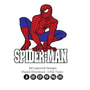3d Schicht-Superheld Laser-Schnitt Digital Download / Layered svg png dxf pdf / Superheld digitaler Download für Cricut / Superheld