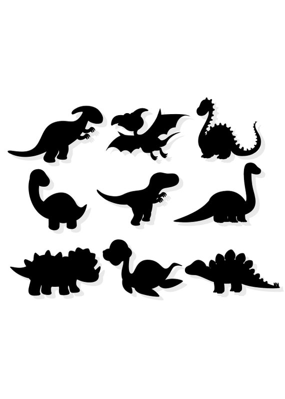 cute dinosaur silhouette clipart