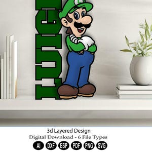 3D gelaagde digitale download/lasergesneden gelaagde svg/gelaagde svg-bestand/3D gelaagde dxf/3D gelaagde dxf-bestand/gelaagde cartoon/gelaagde videogame