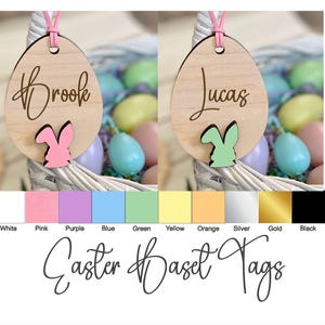 Personalized Easter Basket Tag / Custom Easter Egg Tag / Custom Basket Tag / Custom easter ornament / Personalized Bunny Tag