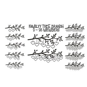 Bundle de branches d'arbre généalogique SVG 2 - 25 membres / Créez votre propre arbre généalogique /
