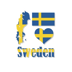 Schweden Flagge SVG für Cricut / Schweden Herz SVG für Cricut / Schweden Karte SVG für Cricut / png / ai / eps / pdf