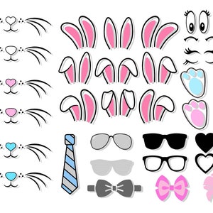 Easter Bunny Face Svg Bundle / DIY Easter Bunny Face SVG bundle / Easter Bunny Face creator / Easter Bunny Face generator / svg,png,pdf,eps