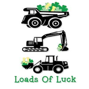 Viel Glück SVG-Datei für Cricut / St Patrick's Day SVG-Datei / Jungen St Patricks day svg / Pdf / Pdf / eps / ai / Loads Of Luck Traktor svg
