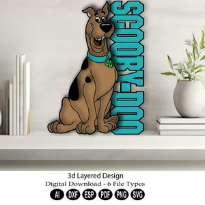 3D Schichtbild Design Digital Download/Laser Schnitt Schichtplan Dxf / Laser Cut Datei / 3D Hund Dxf Datei / 3D Layered Dxf Datei