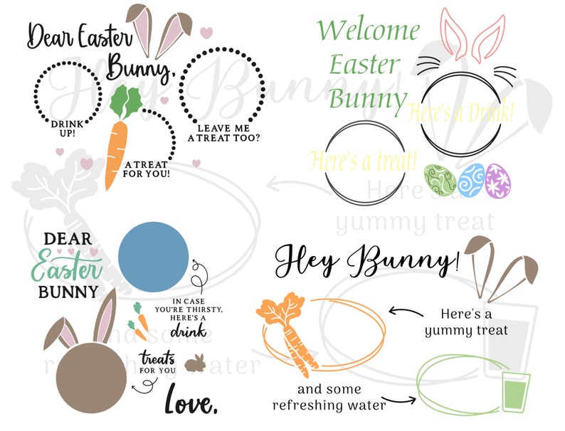 Easter Bunny Treat Tray Template SVG File - Etsy Ireland