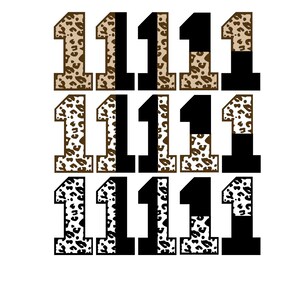 ヒョウ柄 svg、数字 svg、ヒョウ柄 png、ヒョウ柄の数字、印刷