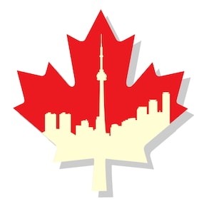 Toronto Skyline Ahornblatt SVG Datei für Cricut / Kanada Tag Ahornblatt SVG / Kanadisches Ahornblatt SIlhouette / png / ai / eps / pdf