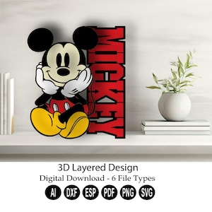 Téléchargement numérique 3D découpé au laser en couches/Svg/coupé au laser en couches/fichier découpé au laser/Svg 3D en couches/Dxf en couches 3D/Svg souris en couches 3D