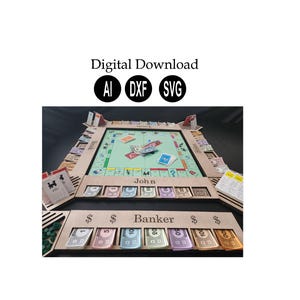 Monopoly Game Board Organizer Laser Cut Digital Download File / DFX Download File / SVG Download File / game board organizer download