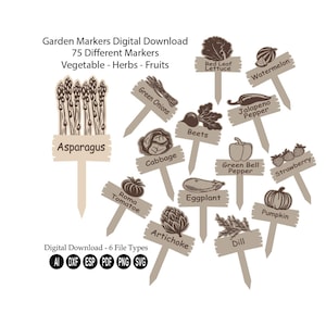 Garten Marker Digital Download Laser Cut/Kräutergarten Marker/Gemüsegarten Steaks/Obstgarten Marker svg/Gartenschilder svg/Gartensteaks