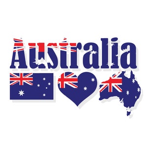 Australien Flagge SVG für Cricut / Australien Herz SVG für Cricut / Australien Karte SVG für Cricut / png / ai / eps / pdf