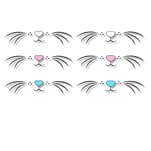 Paashaas neus en snorharen SVG-bundel voor Cricut / Easter Bunny Face-svg