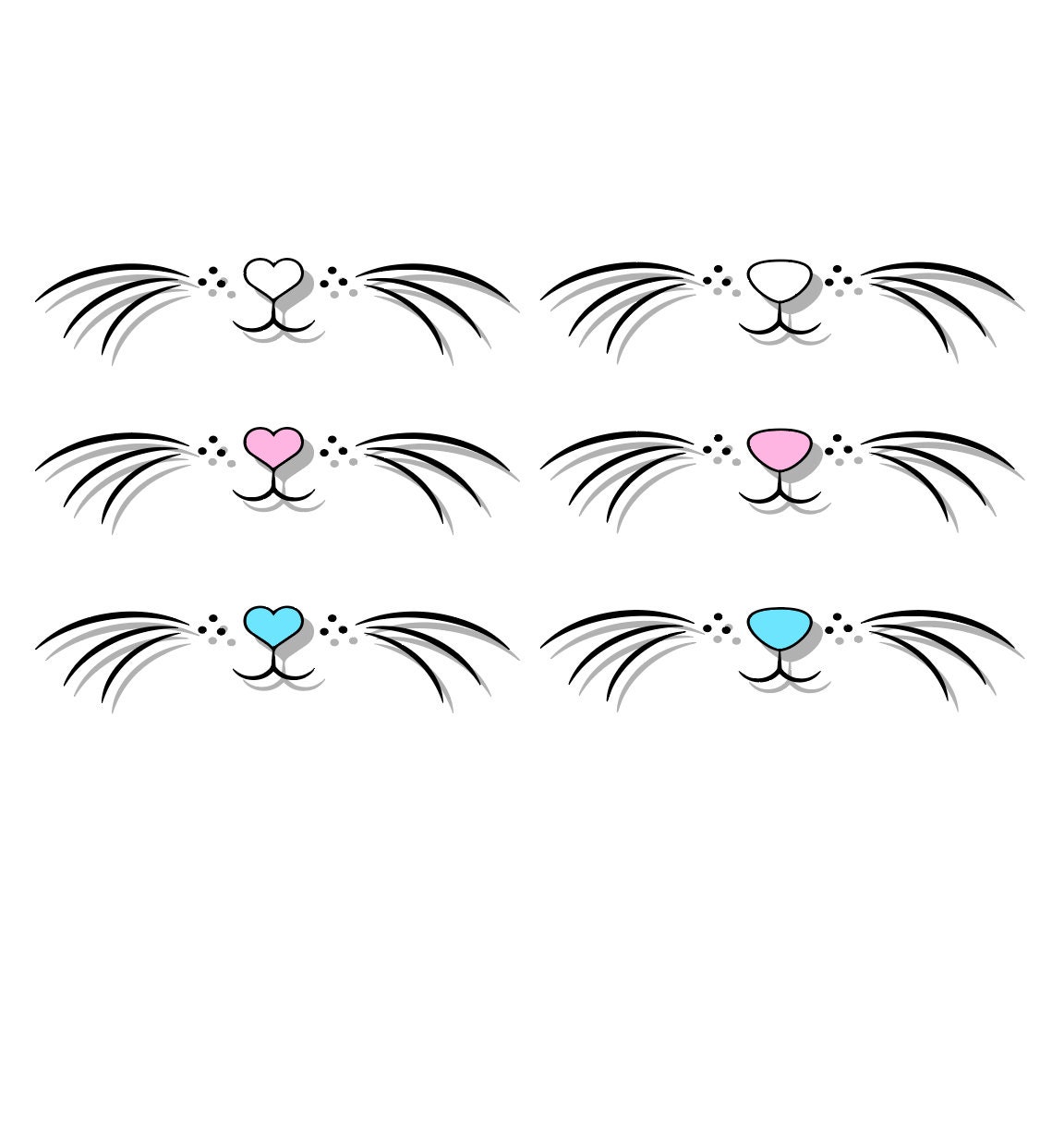 Easter Bunny Nose and Whiskers SVG Bundle for Cricut / Easter Bunny