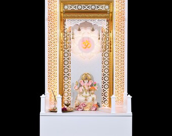The 5&#39; x 2.5&#39; White Gloss Mandir