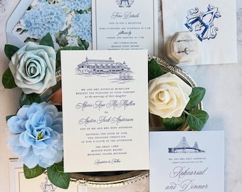 Mackinac Island, Mission Point Resort Letterpress Wedding Invitations