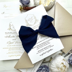 Sample Pack - Gold Foil Stamping with Personalized Wedding Crest Wedding Invitations 423