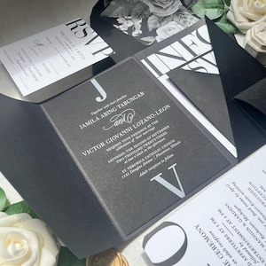 Black Velvet Wedding Invitation Suite Sample Pack