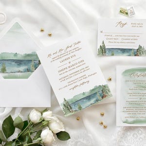 Wunderschöne See Hochzeitseinladungen - Digitale Datei Vorlage Hochzeitseinladungen