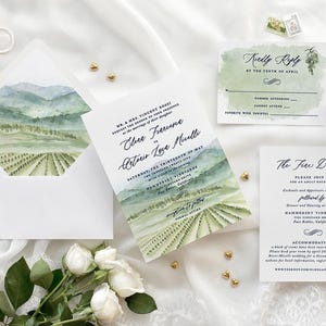 Weinberg, Weingut, Berge Hochzeitseinladungen 35 - Digitale Datei Vorlage Hochzeitseinladungen