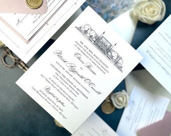 Sample Pack - Wedding Invitations with Custom Venue Art - Detroit Institute of Arts