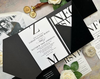 Black Velvet Wedding Invitation Suite Sample Pack