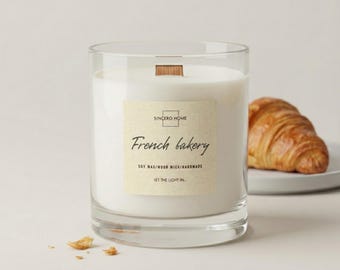 Große Sojakerze mit Butter-Croissant-Duft – Wärme und Eleganz für Ihr Zuhause