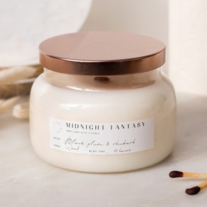 Scented Candle with Black Plum and Rhubarb Scent - Scented Soy Candle