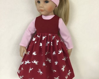 four-piece set for a standing doll 46-50 cm tall. Not original clothing/accessories