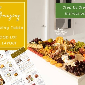 Grazing Table Layout Template for 20 People Flat-lay Instruction Wedding Corporate Event image 1