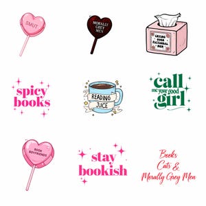 40 Bundle Book Lover Stickers PNG | Creative Reading Stickers | Bookish Gift Funny Reading | Sublimation Png Download