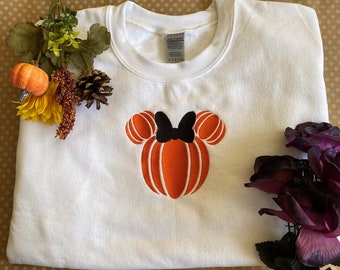Felpa ricamata testa di zucca Minnie