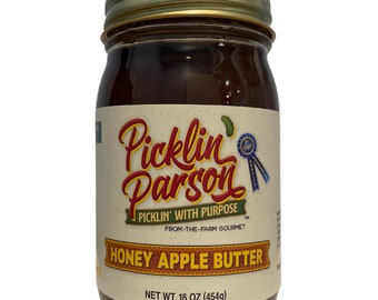 Homemade Award Winning Honey Apple Butter - Picklin Parson - 16oz