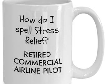 Retired Airline Pilot mug, Retiring Commercial Pilot gift, Gift idea for Almost Retired Flight Captain, Retirement gift for Flight Engineer